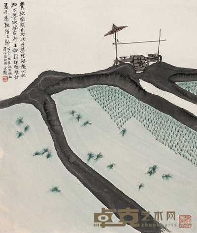方骏 插秧 镜心 68×60cm